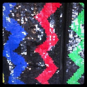 Colorful chevron zigzag sequin vintage jacket
